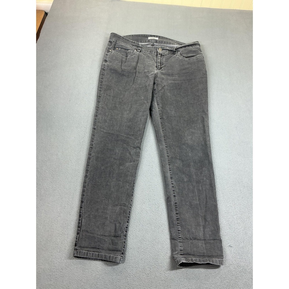 Eileen Fisher‎ Jeans Womens 10 Gray Cotton Stretch Denim High Rise Straight